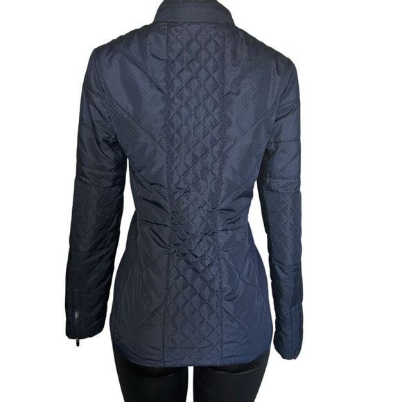 Fabletics Navy Blue Quilted Puffer Jacket zip up Coat size small - Picture 5 of 9